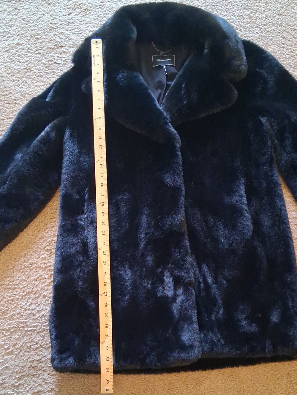 BCBGMaxAzria Black Faux Fur Coat - Picture 8 of 11